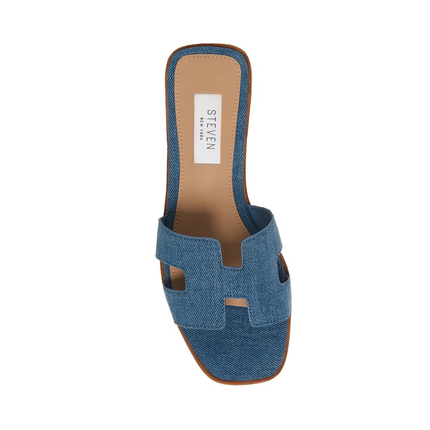 Sandalias de Diapositivas Steve Madden Hadyn Denim Fabric Mujer Azules | ES YF4S89